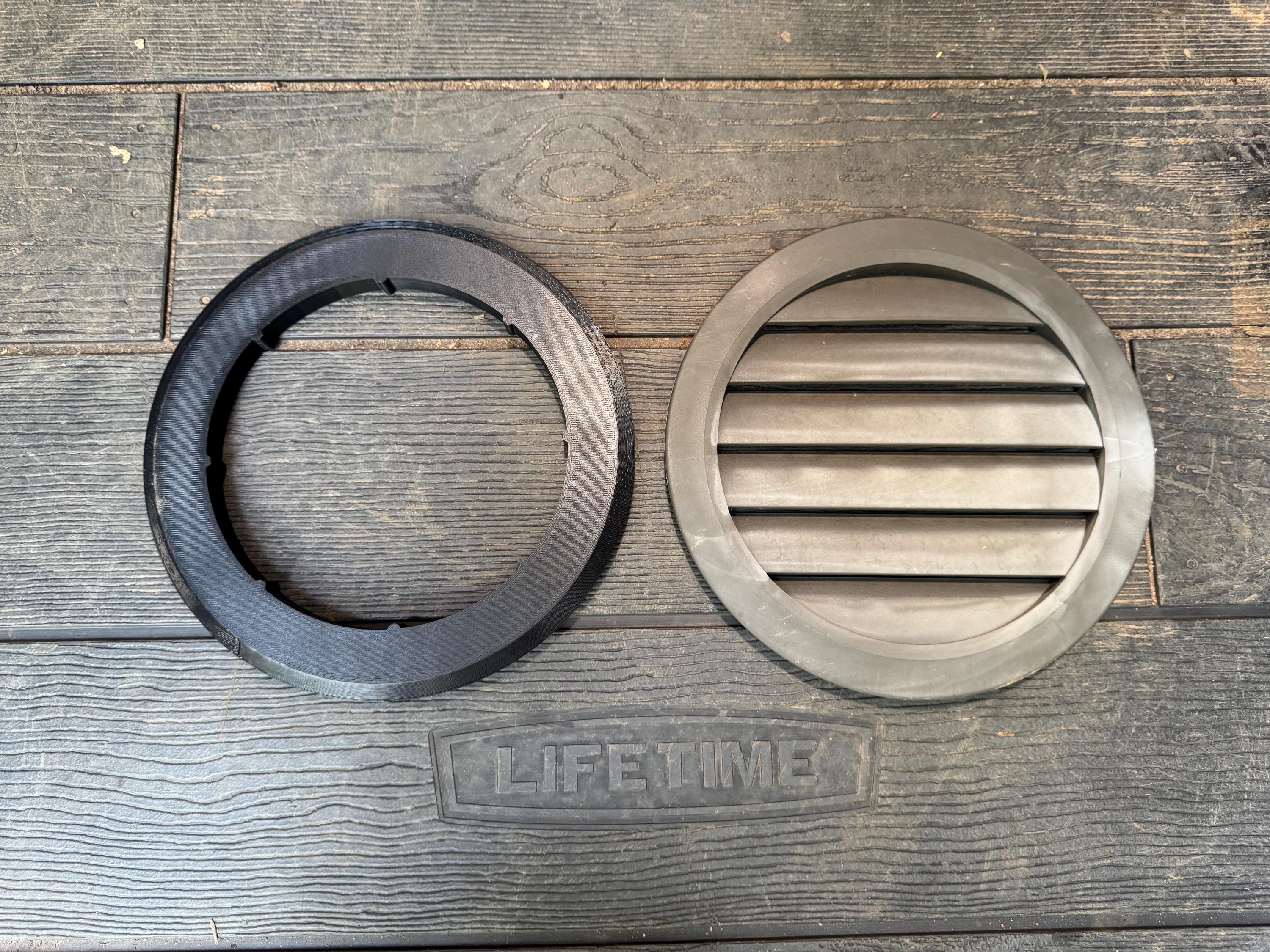 Adapter Ring For Lifetime Shed Gable Exhaust Fan Installation (No Fan Included)