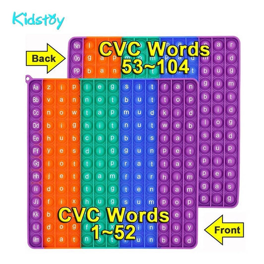 KidsToys Montessori Toys CVC Words Spelling Fidget Game With Letter Cards Push Bubble Stress Relief Autism Sensory Gift