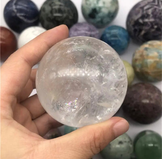 Gemstone Natural Mix Quartz Sphere Spiritual Healing Products Crystal Ball for Reki