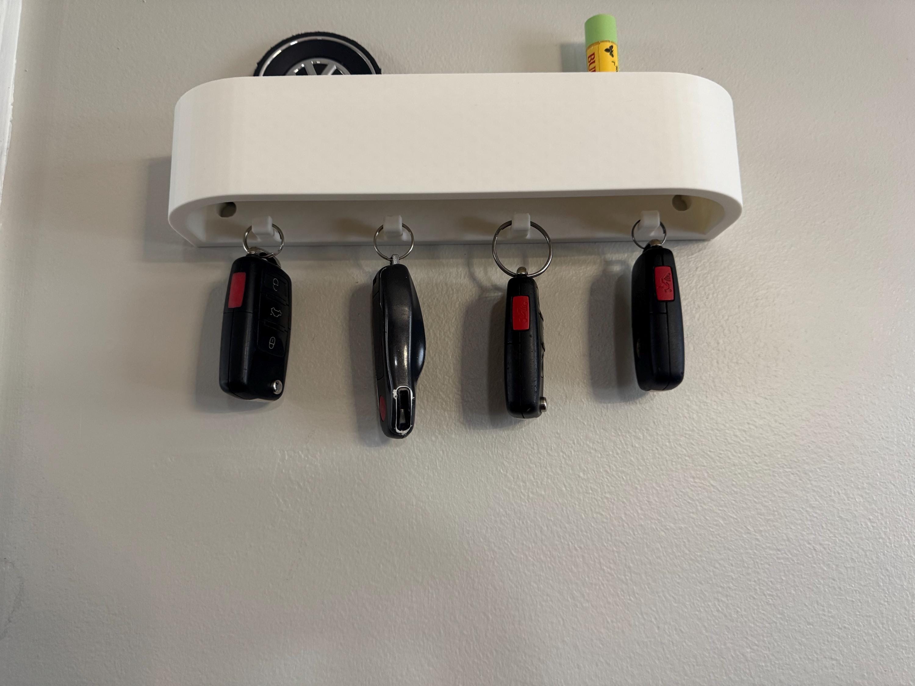 Modern Entryway Shelf with 4 Hidden Key Hooks
