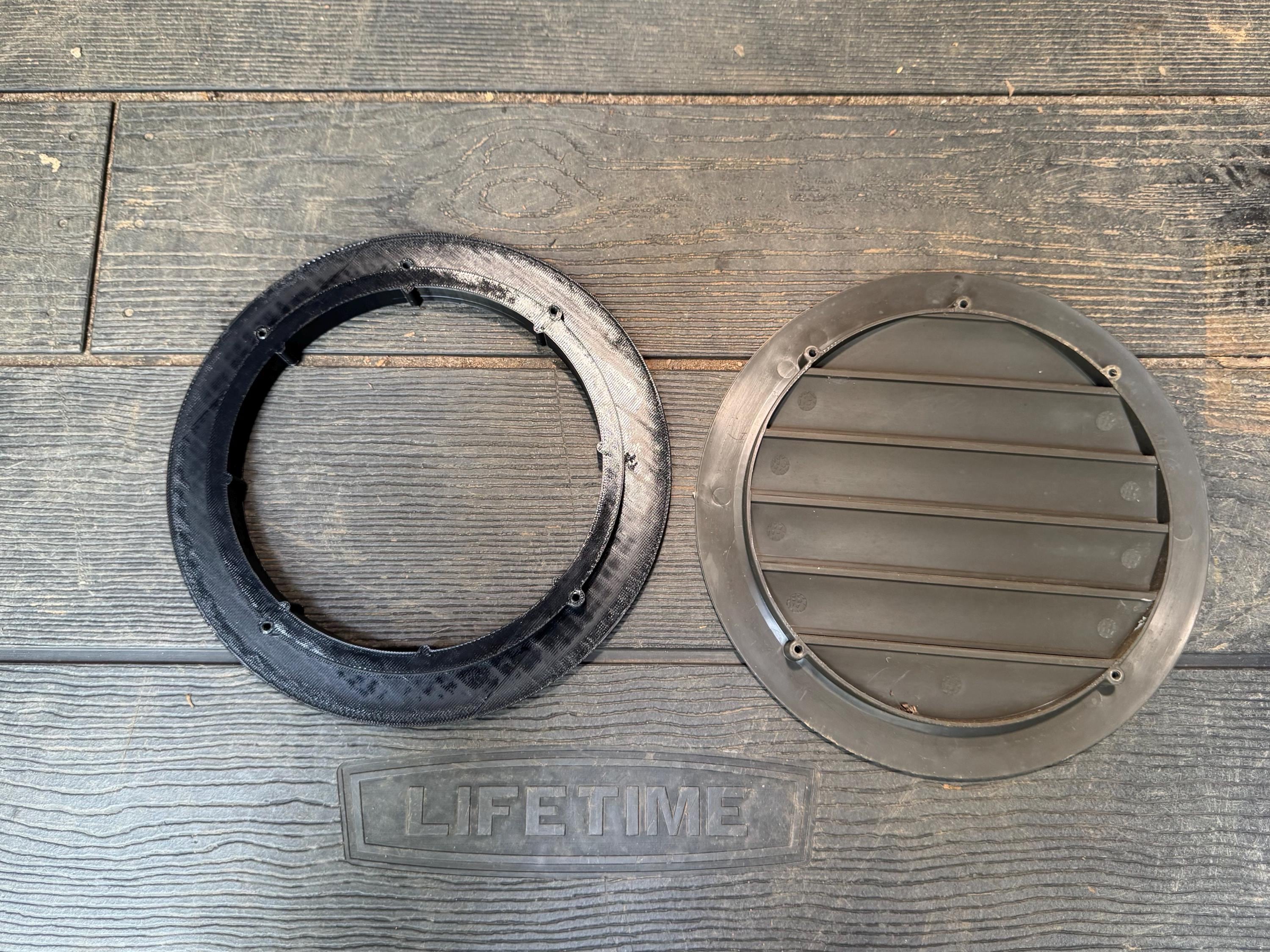 Adapter Ring For Lifetime Shed Gable Exhaust Fan Installation (No Fan Included)